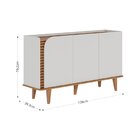 Buffet Para Sala De Jantar 3 Portas Pés De Madeira Maciça Jur