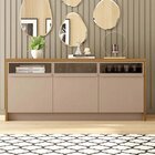 Buffet Para Sala De Jantar 3 Portas Vectro  Louro Freijo/preto