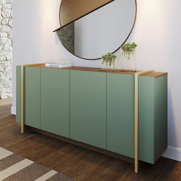 Buffet Para Sala De Jantar 4 Portas 160cm Copacabana Hortelã