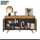 Buffet Para Sala De Jantar 4 Portas 160cm Madrid Platinum/nat
