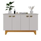 Buffet Para Sala De Jantar 4 Portas Com Pés De Madeira Maciça