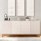 Buffet Para Sala De Jantar 4 Portas Mondrian Off White/freijó