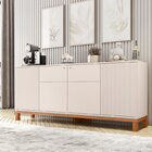 Buffet Para Sala De Jantar 4 Portas Mondrian Off White/freijó