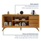 Buffet Para Sala De Jantar  100% Mdf 3 Portas Pés Em Madeira