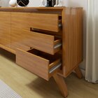 Buffet Para Sala De Jantar  100% Mdf 3 Portas Pés Em Madeira