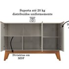 Buffet Para Sala De Jantar Ares Lux 3 Portas 121,5cm Pés Em M