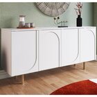 Buffet Para Sala De Jantar Capela 4 Portas 160cm Pés Em Madei