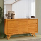 Buffet Para Sala De Jantar Laqueado 100% E 2 Portas Com Vidro