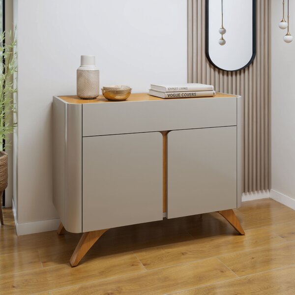 Buffet Para Sala De Jantar Laqueado 100% Mdf 2 Portas 92cm Pé