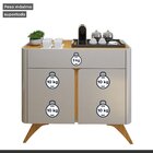 Buffet Para Sala De Jantar Laqueado 100% Mdf 2 Portas 92cm Pé