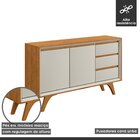 Buffet Para Sala De Jantar Laqueado 100% Mdf 2 Portas Pés Mad