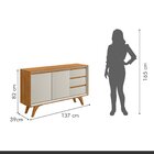 Buffet Para Sala De Jantar Laqueado 100% Mdf 2 Portas Pés Mad