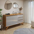 Buffet Para Sala De Jantar Laqueado 100% Mdf 2 Portas Pés Mad