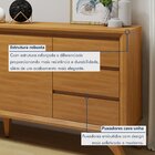 Buffet Para Sala De Jantar Laqueado 100% Mdf 3 Portas Pés Em