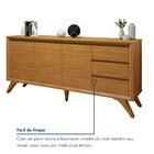 Buffet Para Sala De Jantar Laqueado 100% Mdf 3 Portas Pés Em