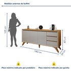 Buffet Para Sala De Jantar Laqueado 100% Mdf 3 Portas Pés Em
