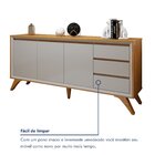 Buffet Para Sala De Jantar Laqueado 100% Mdf 3 Portas Pés Em