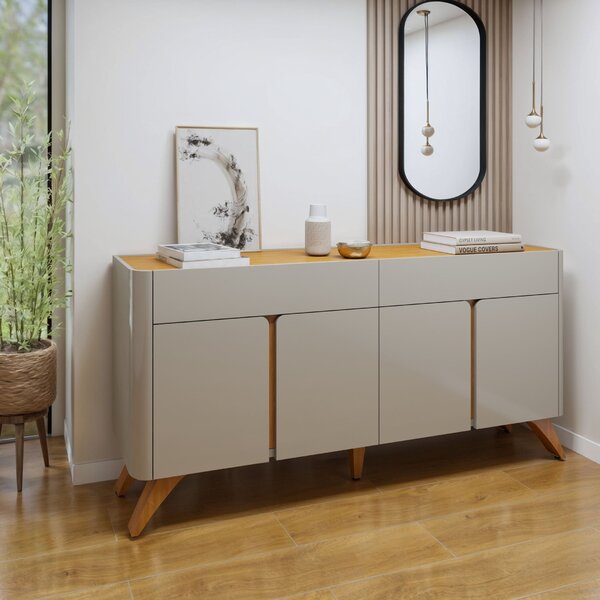 Buffet Para Sala De Jantar Laqueado 100% Mdf 4 Portas 172cm P