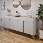 Buffet Para Sala De Jantar Laqueado 100% Mdf 4 Portas 172cm P