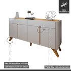 Buffet Para Sala De Jantar Laqueado 100% Mdf 4 Portas 172cm P