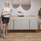 Buffet Para Sala De Jantar Laqueado 100% Mdf 4 Portas 172cm P