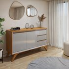 Buffet Para Sala De Jantar Málaga 2 Portas 137cm Pés Em Madei