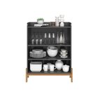 Buffet Para Sala De Jantar Mdf 3 Portas Cloe Chumbo/nature