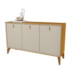Buffet Pés Em Madeira Maciça 136cm X 80cm Tauari/off White Fo