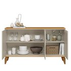 Buffet Pés Em Madeira Maciça 136cm X 80cm Tauari/off White Fo