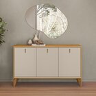 Buffet Pés Em Madeira Maciça 136cm X 80cm Tauari/off White Fo