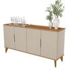 Buffet Pés Em Madeira Maciça 160cm X 80cm Jequitibá/off White