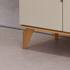 Buffet Pés Em Madeira Maciça 160cm X 80cm Jequitibá/off White