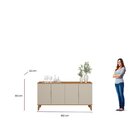 Buffet Pés Em Madeira Maciça 160cm X 80cm Jequitibá/off White