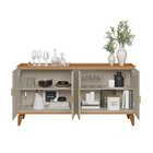 Buffet Pés Em Madeira Maciça 160cm X 80cm Jequitibá/off White