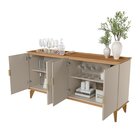 Buffet Pés Em Madeira Maciça 160cm X 80cm Jequitibá/off White