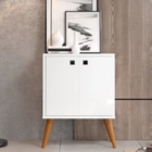 Buffet Portas 2 Portas Retrô Branco - Balcão Multiuso Premium