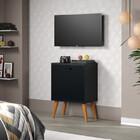 Buffet Portas 2 Portas Retrô Preto - Balcão Aparador Grande D