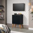 Buffet Portas 2 Portas Retrô Preto - Balcão Aparador Organzia