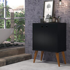 Buffet Portas 2 Portas Retrô Preto - Balcão Premium Lançamento