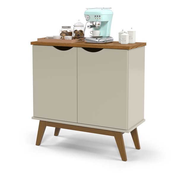 Buffet Prism 2 Portas Off White/cumarú – Patrimar Móveis