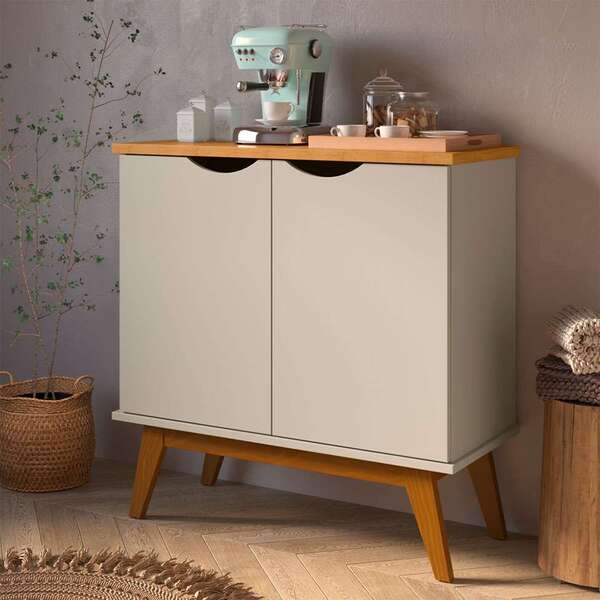 Buffet Prism 2 Pt Off White E Cinamomo | Leroy Merlin