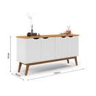 Buffet Prism 4 Pt Branco E Cinamomo