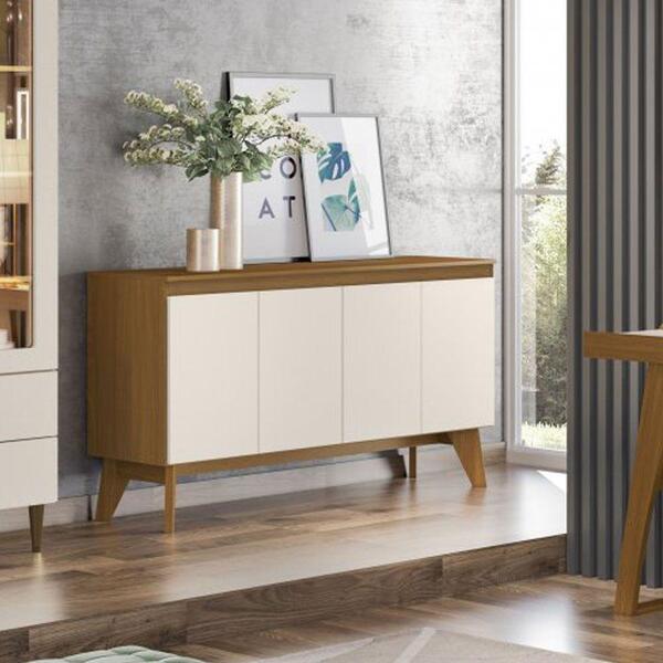 Buffet Quartzo 04 Portas Nature/off White - Henn