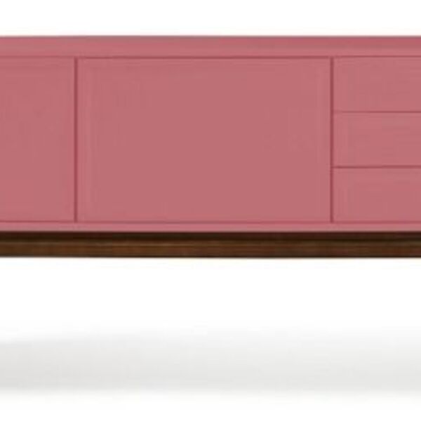 Buffet Quartzo - 2 Portas - 3 Gavetas - Máxima - Rosa New - M