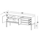 Buffet Quartzo - 2 Portas - 3 Gavetas - Máxima - Vermelho - M