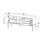 Buffet Quartzo 2pt 3gv Cacau E Azul Marinho