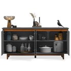 Buffet Quatro Portas Flow Cinza/freijó – Ej Móveis