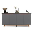 Buffet Quatro Portas Flow Cinza/freijó – Ej Móveis