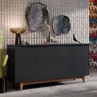 Buffet Quatro Portas Flow Preto/freijó – Ej Móveis