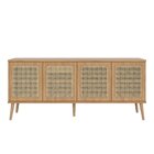 Buffet Rack 180cm 4 Portas Tela  Freijó Madeirado